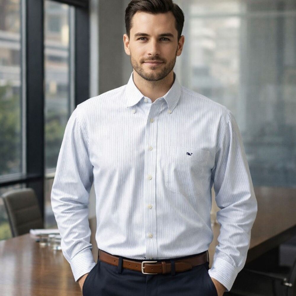 Vineyard Vines Tucker Shirt by Shep & Ian Whale Button Down Shirt Size L